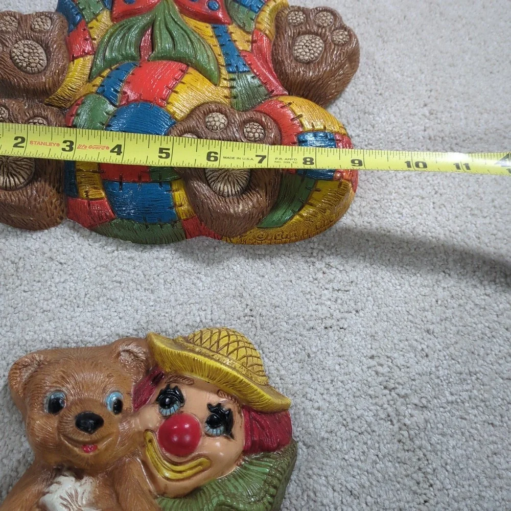 Foam Craft 1970s 2 Rocking Horses & Bear Patchwork & Clown Wall‎ Hanging Nursery